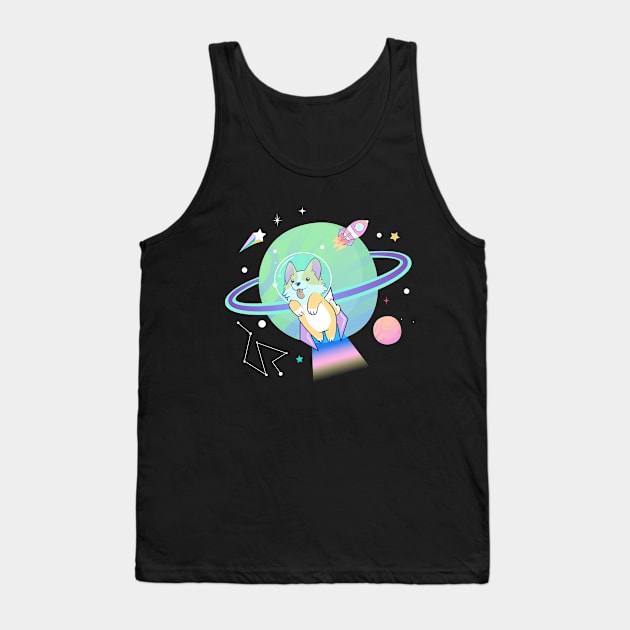 Astronaut Corgi Dog Lover Tank Top by Mrkedi